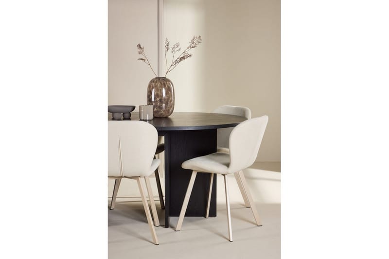 Ruokaryhmä Strada Pyöreä 120/170 cm Musta Lilja-tuoleilla 6 kpl - 6 kpl - Huonekalut - Pöytä & ruokailuryhmä - Ruokailuryhmä