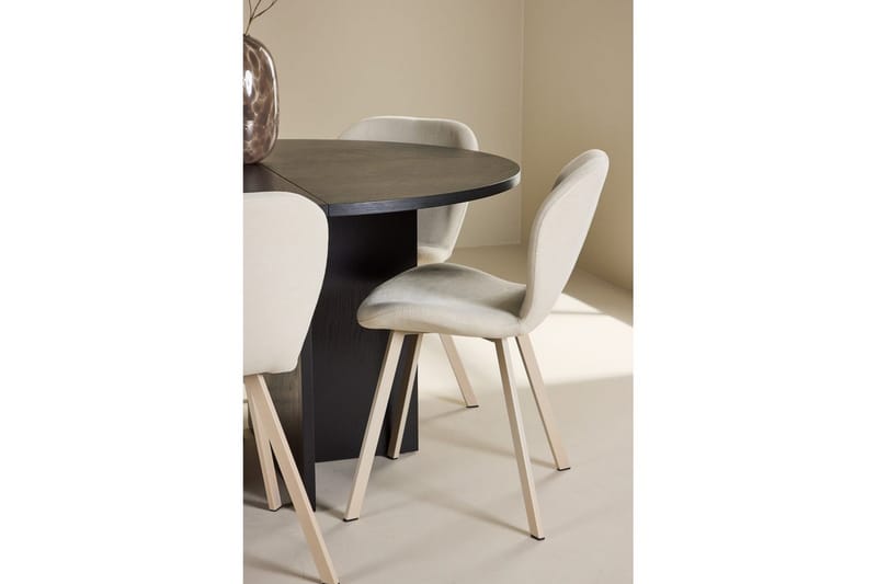 Ruokaryhmä Strada Pyöreä 120/170 cm Musta Lilja-tuoleilla 6 kpl - 6 kpl - Huonekalut - Pöytä & ruokailuryhmä - Ruokailuryhmä
