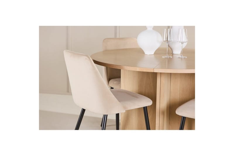 Ruokaryhmä Strada Pyöreä 120/170 cm Night-tuoleilla 4 kpl - 4 kpl - Huonekalut - Pöytä & ruokailuryhmä - Ruokailuryhmä