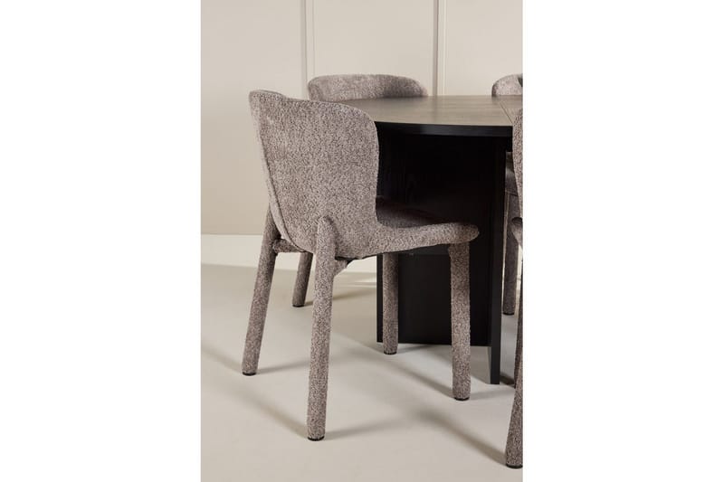 Ruokaryhmä Strada Pyöreä 120/170 cm Musta Astoria-tuoleilla 6 kpl, Ruskea - 6 kpl, Ruskea - Huonekalut - Pöytä & ruokailuryhmä - Ruokailuryhmä