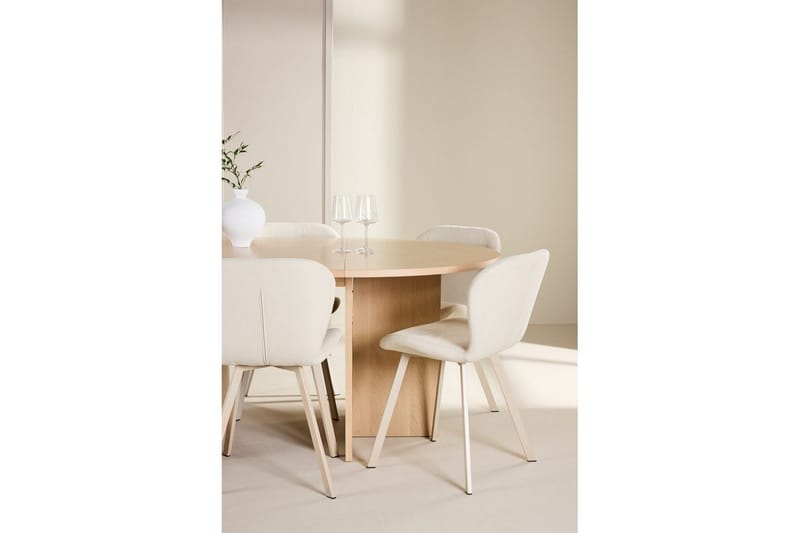 Ruokaryhmä Strada Pyöreä 120/170 cm Valkoinen Lilja-tuoleilla 6 kpl - 6 kpl - Huonekalut - Pöytä & ruokailuryhmä - Ruokailuryhmä