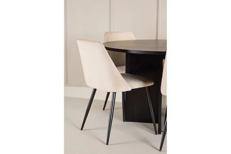 Ruokaryhmä Strada Pyöreä 120/170 cm Musta Night-tuoleilla 6 kpl - 6 kpl - Huonekalut - Pöytä & ruokailuryhmä - Ruokailuryhmä