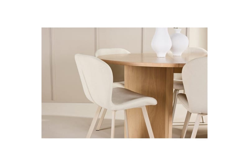 Ruokaryhmä Strada Pyöreä 120/170 cm Valkoinen Lilja-tuoleilla 6 kpl - 6 kpl - Huonekalut - Pöytä & ruokailuryhmä - Ruokailuryhmä