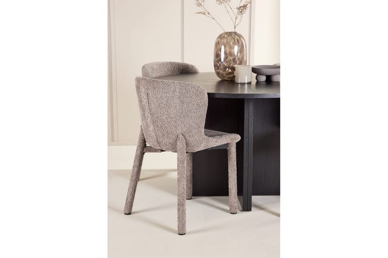 Ruokaryhmä Strada Pyöreä 120/170 cm Musta Astoria-tuoleilla 4 kpl, Ruskea - 4 kpl, Ruskea - Huonekalut - Pöytä & ruokailuryhmä - Ruokailuryhmä