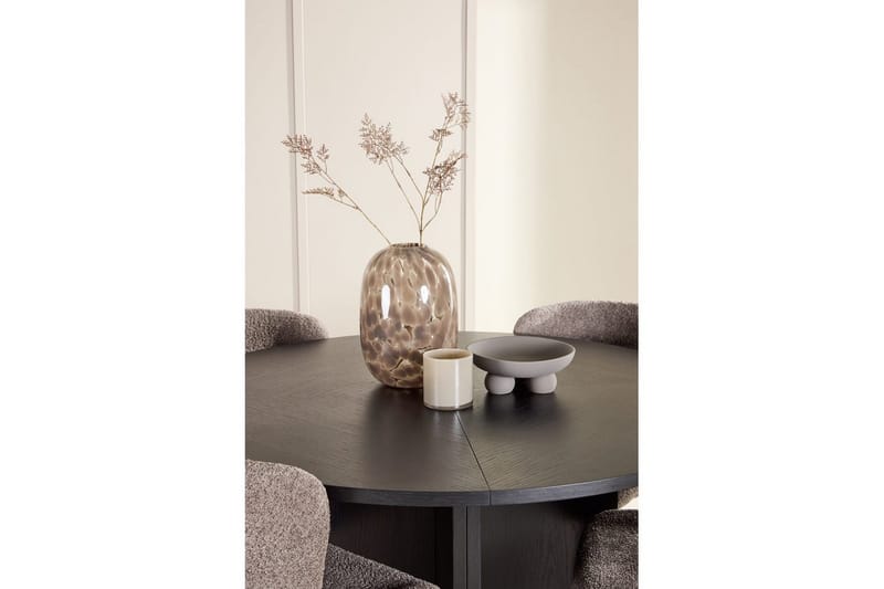 Ruokaryhmä Strada Pyöreä 120/170 cm Musta Astoria-tuoleilla 4 kpl, Ruskea - 4 kpl, Ruskea - Huonekalut - Pöytä & ruokailuryhmä - Ruokailuryhmä