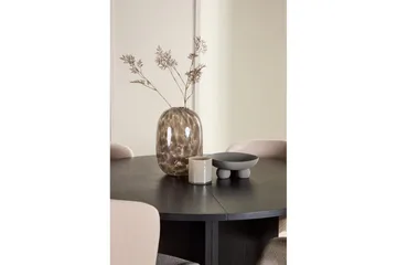 Ruokaryhmä Strada Pyöreä 120/170 cm Musta Astoria-tuoleilla 4 kpl, Beige - 4 kpl, Beige - Huonekalut - Pöytä & ruokailuryhmä - Ruokailuryhmä