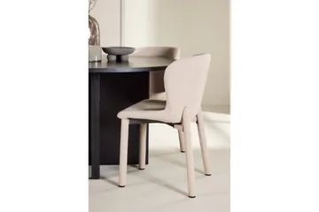 Ruokaryhmä Strada Pyöreä 120/170 cm Musta Astoria-tuoleilla 4 kpl, Beige - 4 kpl, Beige - Huonekalut - Pöytä & ruokailuryhmä - Ruokailuryhmä