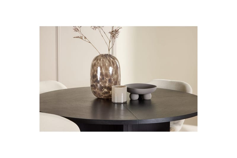 Ruokaryhmä Strada Pyöreä 120/170 cm Musta Lilja-tuoleilla 4 kpl - 4 kpl - Huonekalut - Pöytä & ruokailuryhmä - Ruokailuryhmä