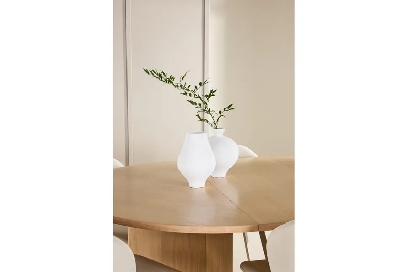 Ruokaryhmä Strada Pyöreä 120/170 cm Valkoinen Lilja-tuoleilla 6 kpl - 6 kpl - Huonekalut - Pöytä & ruokailuryhmä - Ruokailuryhmä