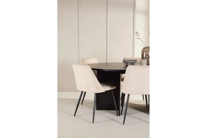 Ruokaryhmä Strada Pyöreä 120/170 cm Musta Night-tuoleilla 6 kpl - 6 kpl - Huonekalut - Pöytä & ruokailuryhmä - Ruokailuryhmä