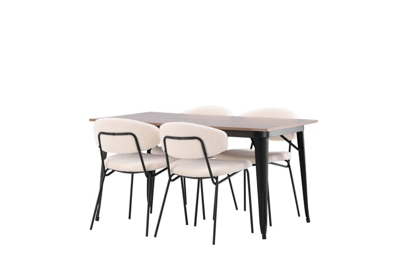 Ruokaryhmä Tempe 140 cm Suorakulmainen 4 Chico-tuolilla - Pähkinä - Huonekalut - Pöytä & ruokailuryhmä - Ruokailuryhmä
