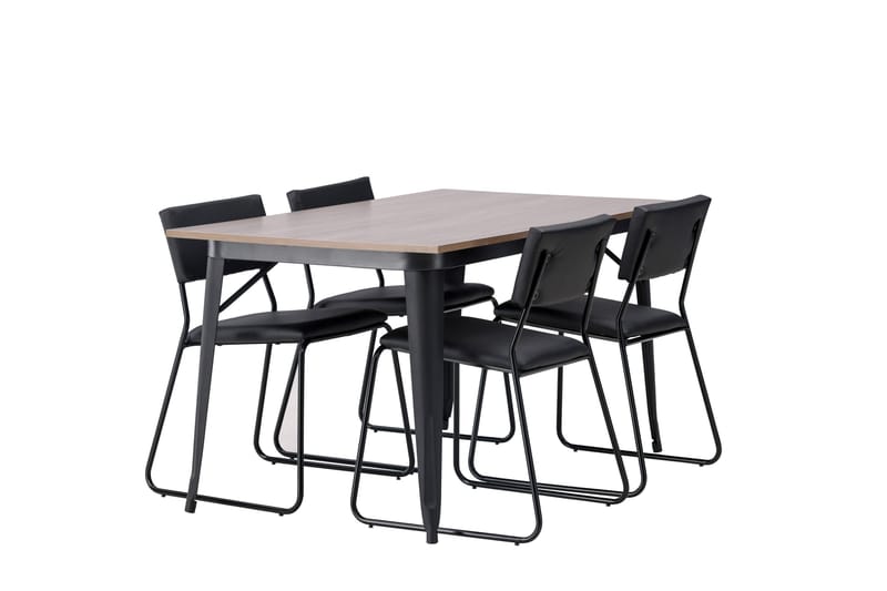 Ruokaryhmä Tempe 140 cm Suorakulmainen 4 Kenth-tuolilla - Musta - Huonekalut - Pöytä & ruokailuryhmä - Ruokailuryhmä
