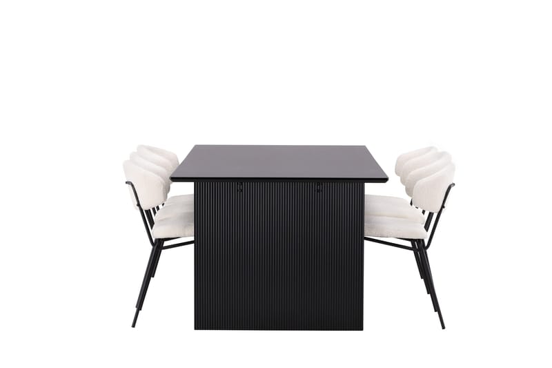 Ruokaryhmä Vail 200 cm Suorakulmainen 6 Chico-tuolilla - Musta - Huonekalut - Pöytä & ruokailuryhmä - Ruokailuryhmä