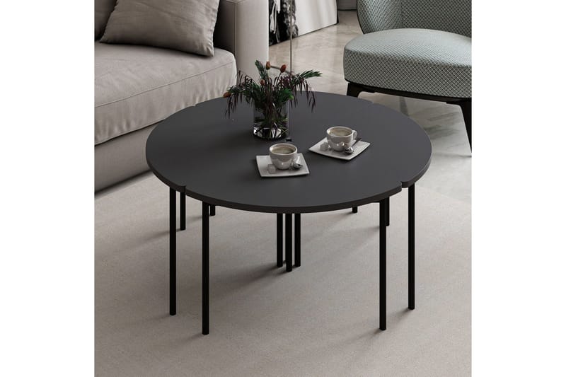 Rusele Sohvapöytä 90 cm - Antrasiitti - Huonekalut - Pöytä & ruokailuryhmä - Apupöytä & sivupöytä - Sarjapöytä