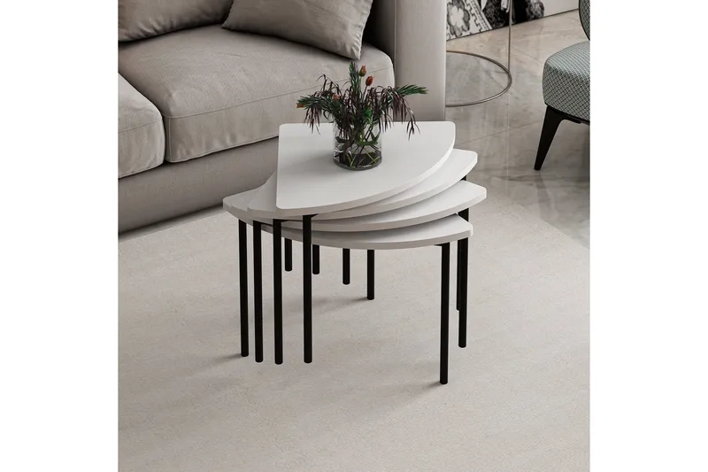 Rusele Sohvapöytä 90 cm - Valkoinen - Huonekalut - Pöytä & ruokailuryhmä - Apupöytä & sivupöytä - Sarjapöytä