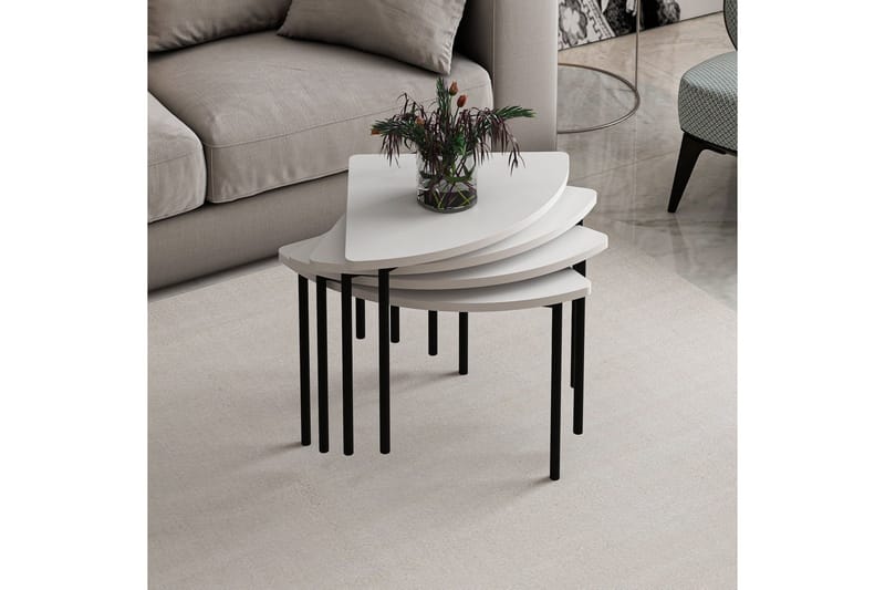 Rusele Sohvapöytä 90 cm - Valkoinen - Huonekalut - Pöytä & ruokailuryhmä - Apupöytä & sivupöytä - Sarjapöytä