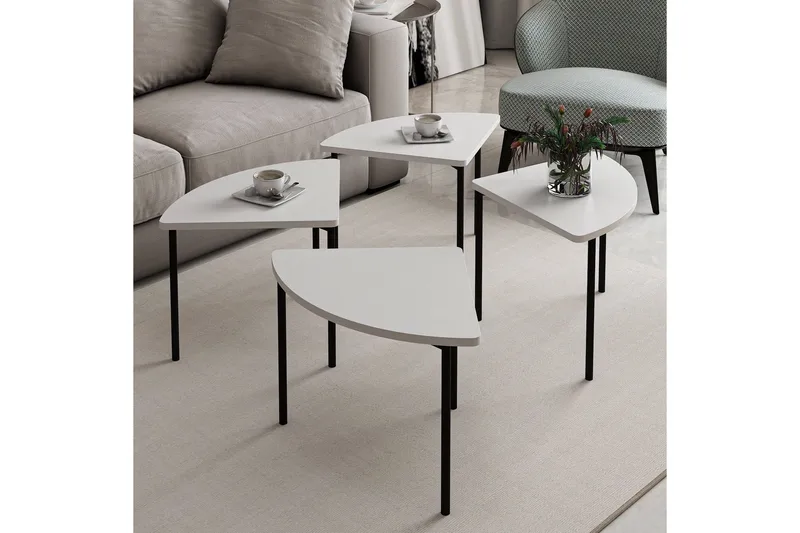 Rusele Sohvapöytä 90 cm - Valkoinen - Huonekalut - Pöytä & ruokailuryhmä - Apupöytä & sivupöytä - Sarjapöytä