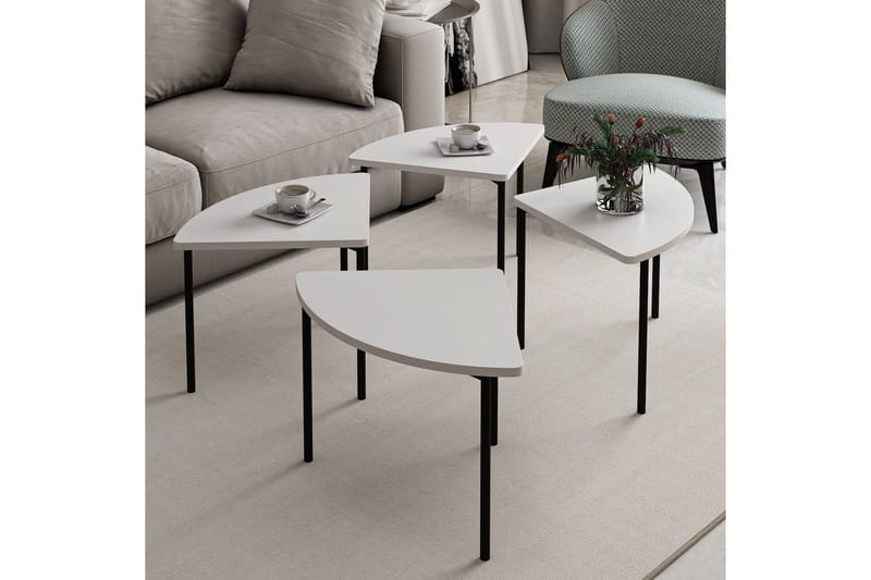 Rusele Sohvapöytä 90 cm - Valkoinen - Huonekalut - Pöytä & ruokailuryhmä - Apupöytä & sivupöytä - Sarjapöytä