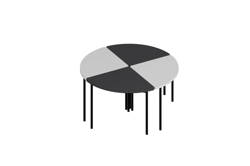 Rusele Sohvapöytä 90 cm, Valkoinen/Antrasiitti