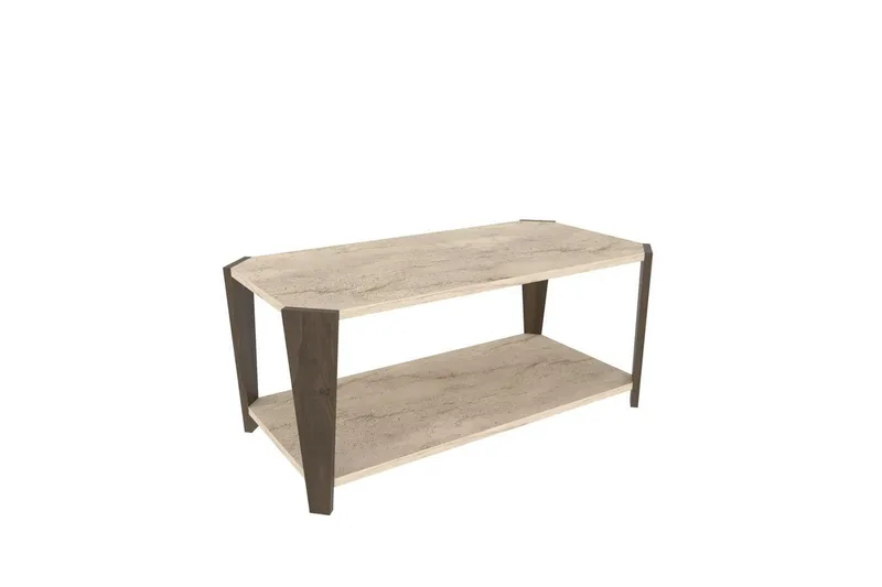 Rylas Sohvapöytä 91 cm, Pähkinä/Travertiini