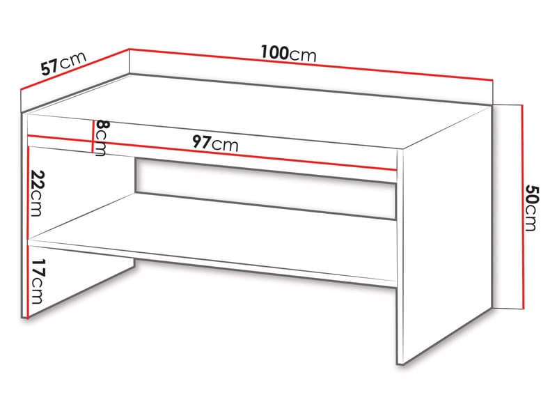 Rynlin Sohvapöytä 100 cm - Huonekalut - Pöytä & ruokailuryhmä - Sohvapöytä