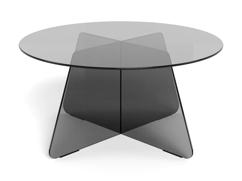 Ryvos-lasinen sohvapöytä 80 cm pyöreä - Savunvärinen - Huonekalut - Pöytä & ruokailuryhmä - Sohvapöytä