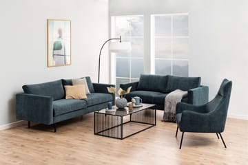 Saklani 120x60 cm suorakaiteen muotoinen sohvapöytä metallirunko ja lasilevy - Musta - Huonekalut - Pöytä & ruokailuryhmä - Marmoripöydät