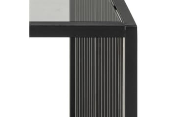 Saklani 120x60 cm suorakaiteen muotoinen sohvapöytä metallirunko ja lasilevy - Musta - Huonekalut - Pöytä & ruokailuryhmä - Marmoripöydät