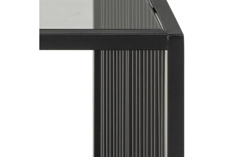 Saklani 120x60 cm suorakaiteen muotoinen sohvapöytä metallirunko ja lasilevy - Musta - Huonekalut - Pöytä & ruokailuryhmä - Marmoripöydät