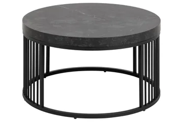 Saklani pyöreä sohvapöytä 65 cm metallia tankorungolla - Tummanharmaa - Huonekalut - Pöytä & ruokailuryhmä - Sohvapöytä