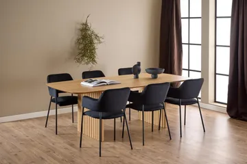 Saku suuri suorakulmainen ruokapöytä 220 cm puu- ja tammijäljitelmäpinnalla - Beige - Huonekalut - Pöytä & ruokailuryhmä - Ruokapöydät & keittiön pöydät