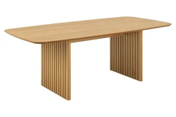 Saku suuri suorakulmainen ruokapöytä 220 cm puu- ja tammijäljitelmäpinnalla - Beige - Huonekalut - Pöytä & ruokailuryhmä - Ruokapöydät & keittiön pöydät