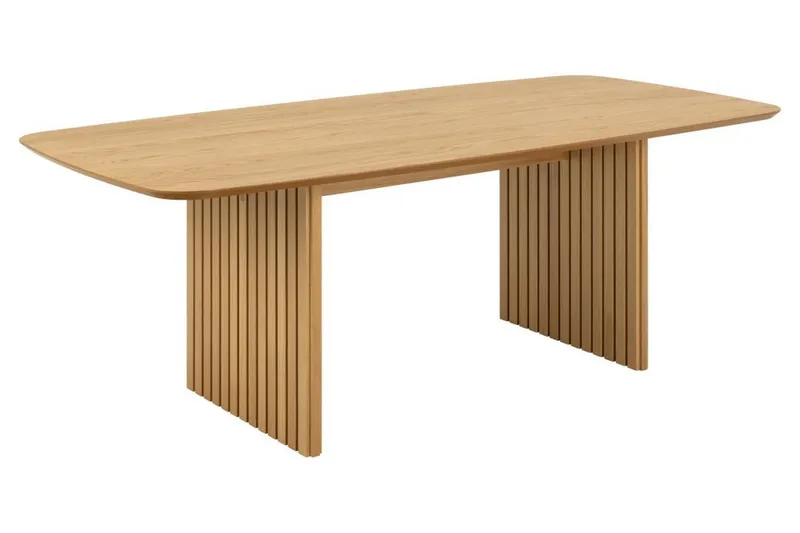 Saku suuri suorakulmainen ruokapöytä 220 cm puu- ja tammijäljitelmäpinnalla, Beige