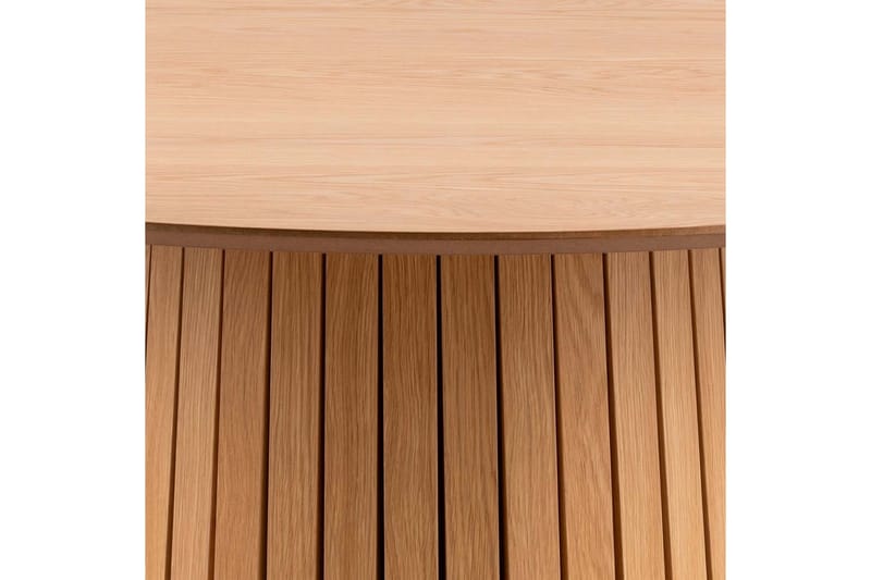 Saku pyöreä ruokapöytä 120 cm puu- ja tammijäljitelmällä - Beige - Huonekalut - Pöytä & ruokailuryhmä - Ruokapöydät & keittiön pöydät