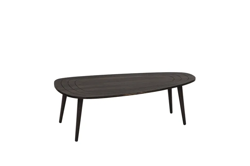 Saldus 115 cm soikea sohvapöytä maalattua puuta, Tummanruskea