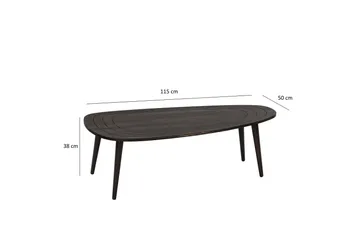 Saldus 115 cm soikea sohvapöytä maalattua puuta - Tummanruskea - Huonekalut - Pöytä & ruokailuryhmä - Sohvapöytä