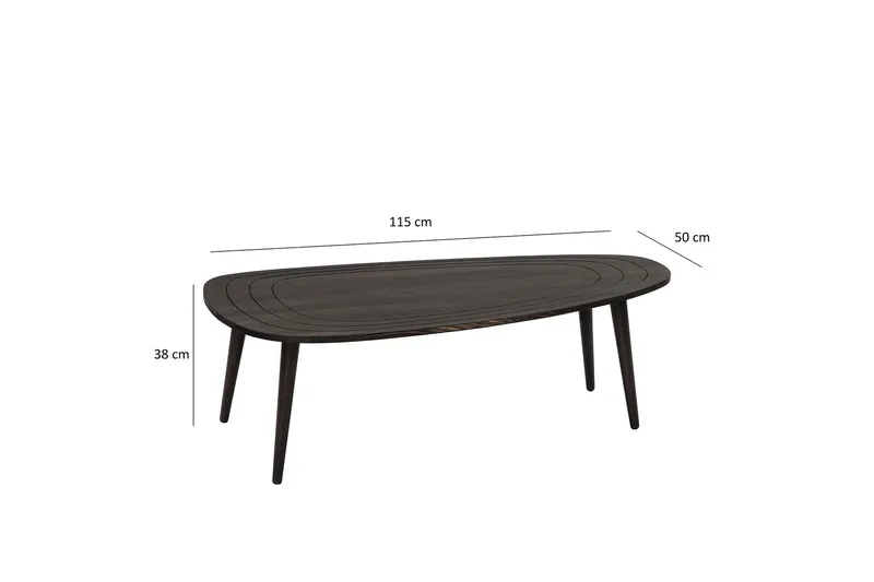 Saldus 115 cm soikea sohvapöytä maalattua puuta - Tummanruskea - Huonekalut - Pöytä & ruokailuryhmä - Sohvapöytä
