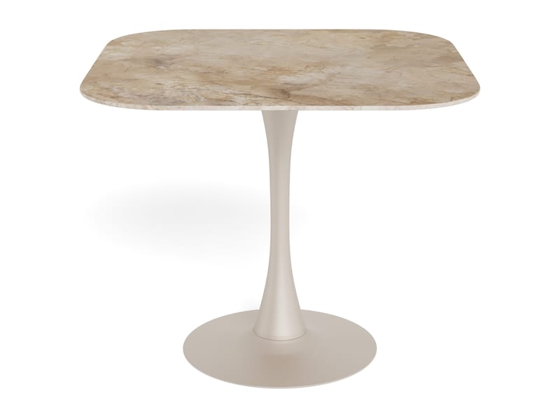 Salm-ruokapöytä 90 cm, neliö, Ruskea keraaminen kansi; harmaa jalusta