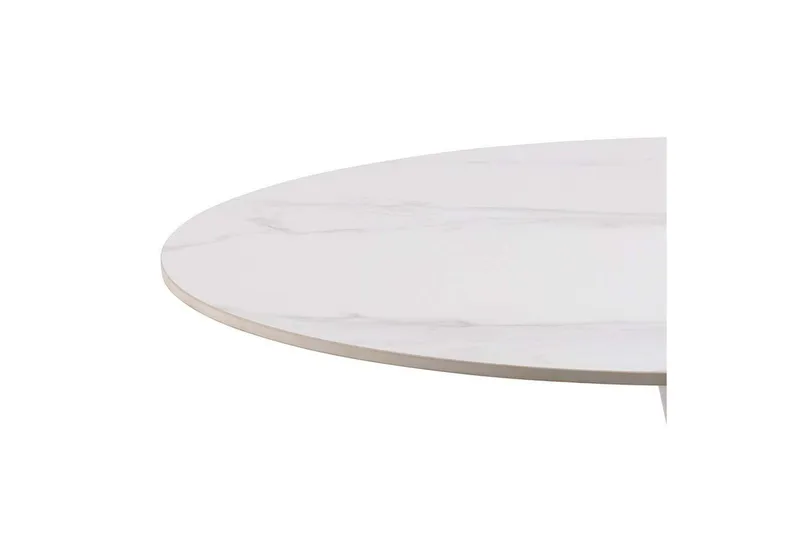 Salm pieni pyöreä ruokapöytä 90 cm keramiikkaa - Valkoinen - Huonekalut - Pöytä & ruokailuryhmä - Marmoripöydät