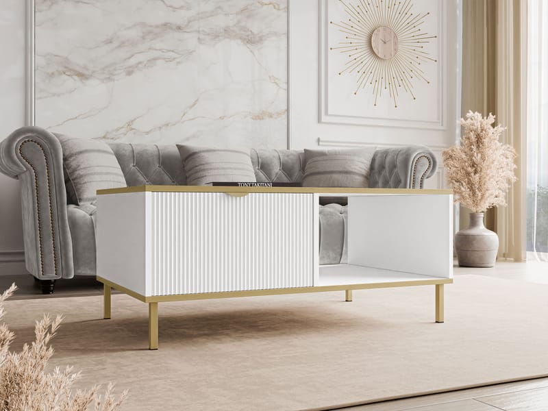 Salmor Sohvapöytä 100 cm - Valkoinen - Huonekalut - Pöytä & ruokailuryhmä - Sohvapöytä