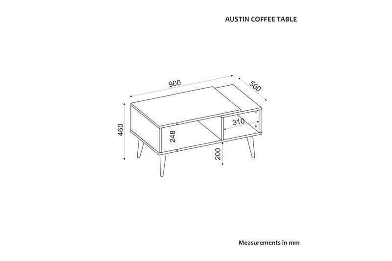 Salric Sohvapöytä 90 cm - Travertiini/Tammi - Huonekalut - Pöytä & ruokailuryhmä - Sohvapöytä