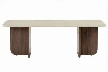 Salrin sohvapöytä 120x41x60 cm - Travertiini, Venezia-pähkinä - Huonekalut - Pöytä & ruokailuryhmä - Sohvapöytä