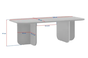 Salrin sohvapöytä 120x41x60 cm - Travertiini, Venezia-pähkinä - Huonekalut - Pöytä & ruokailuryhmä - Sohvapöytä