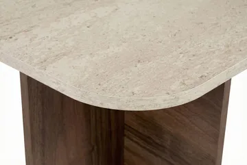 Salrin sohvapöytä 120x41x60 cm - Travertiini, Venezia-pähkinä - Huonekalut - Pöytä & ruokailuryhmä - Sohvapöytä