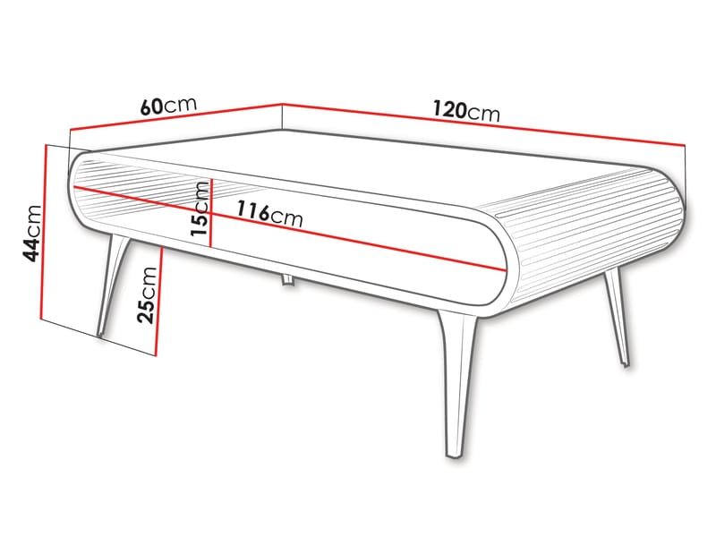 Salvaris Sohvapöytä 120 cm - Musta, harmaa taso - Huonekalut - Pöytä & ruokailuryhmä - Sohvapöytä