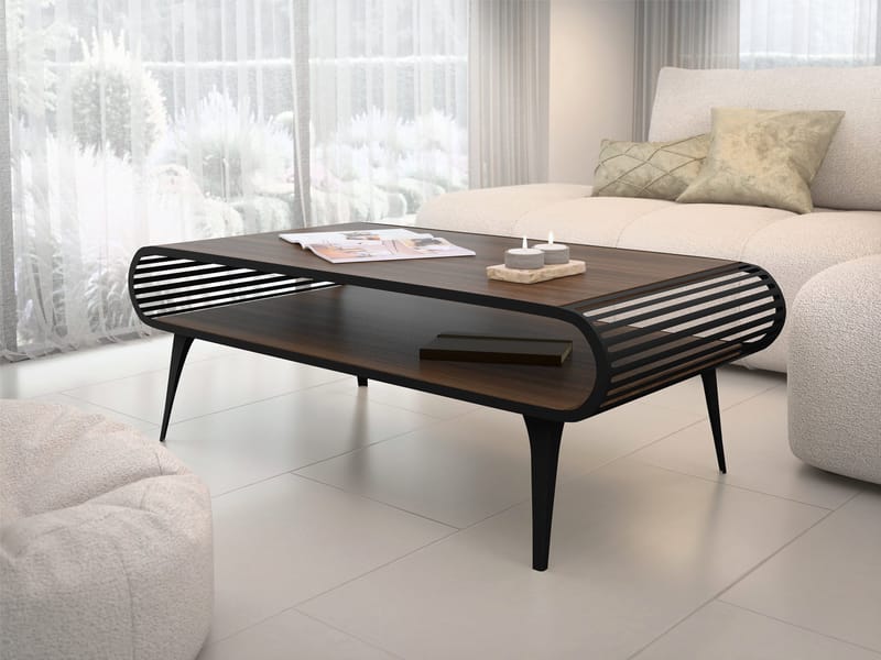 Salvaris Sohvapöytä 120 cm - Musta, ruskea taso - Huonekalut - Pöytä & ruokailuryhmä - Sohvapöytä