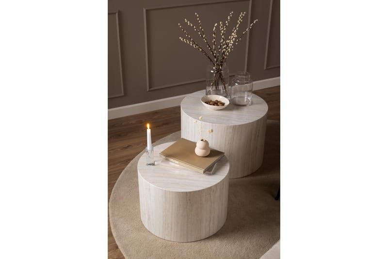 Samon Sohvapöytä 58 cm - Beige - Huonekalut - Pöytä & ruokailuryhmä - Apupöytä & sivupöytä - Sarjapöytä