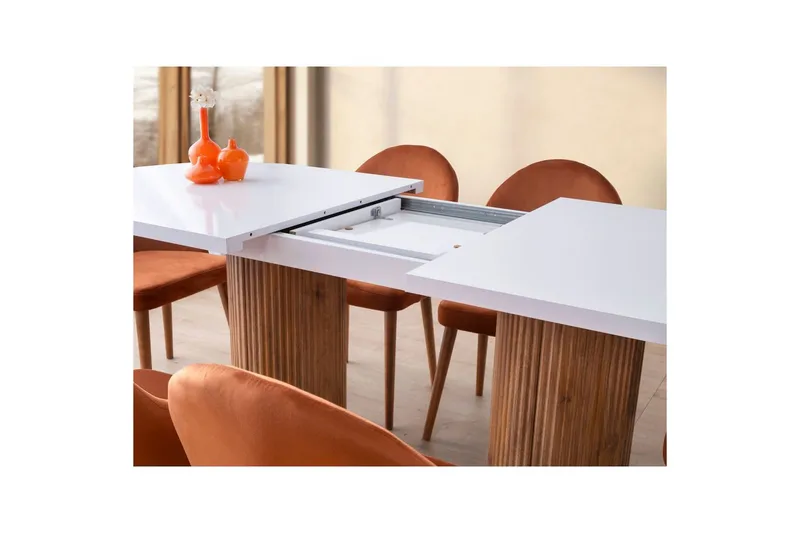 Samtens Ruokapöytä 180 cm Soikea - Valkoinen - Huonekalut - Pöytä & ruokailuryhmä - Ruokapöydät & keittiön pöydät