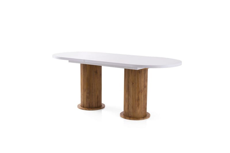 Samtens Ruokapöytä 180 cm Soikea - Valkoinen - Huonekalut - Pöytä & ruokailuryhmä - Ruokapöydät & keittiön pöydät