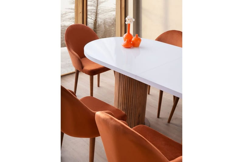Samtens Ruokapöytä 180 cm Soikea - Valkoinen - Huonekalut - Pöytä & ruokailuryhmä - Ruokapöydät & keittiön pöydät